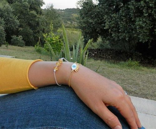 bracelet plexus solaire fin porté